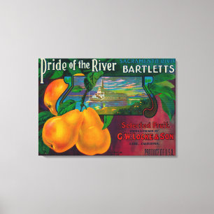 Pride of the River Pear Crate LabelLocke, CA Canvas Print