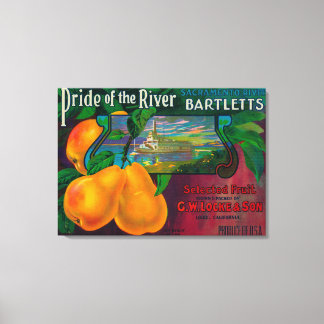 Pride of the River Pear Crate LabelLocke, CA Canvas Print