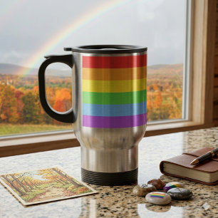 Pride on the Go: Rainbow Flag Travel Mug