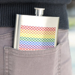 Pride Patterns Interlocking Circles Hip Flask
