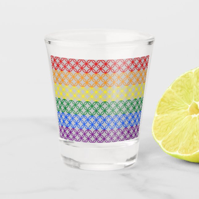 Pride Patterns | Interlocking Circles Shot Glass (Front)