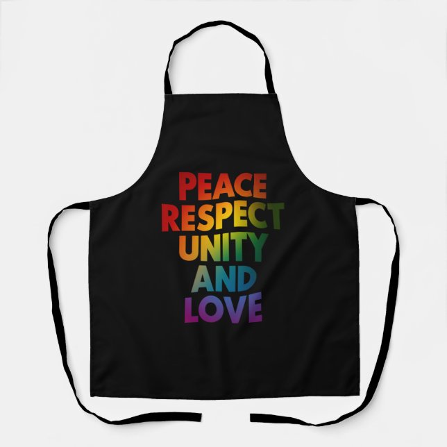 Pride Peace Respect Unity And Love  Apron (Front)