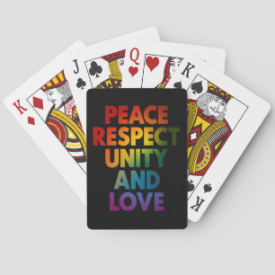 Pride Peace Respect Unity And Love  Playing Cards