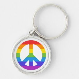Pride Peace Sign Keychain