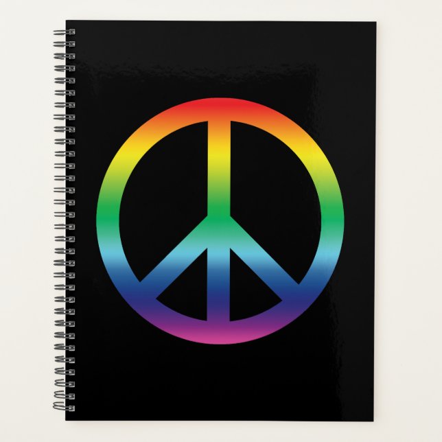 Pride Peace symbol rainbow gradient colours modern Planner (Front)