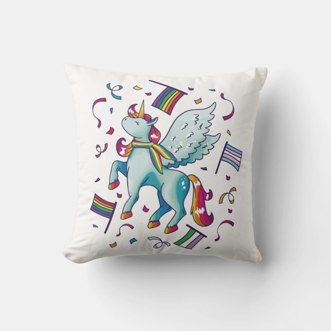Pride Pegasus  Throw Pillow (Front)