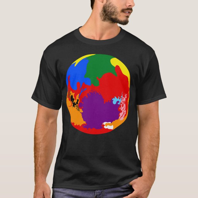 Pride Planets - Pluto - Progress Pride T-Shirt (Front)