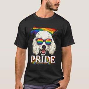 Pride Poodle LGBTQ Rainbow Flag Pride Month Puppy  T-Shirt