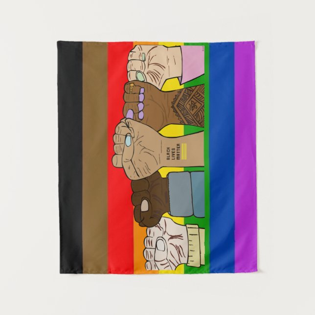 Pride Power Fists / BLM Tapestry (Front)
