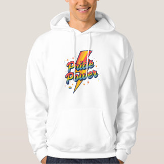 Pride Power Lightning – LGBTQ+ Rainbow Quote  Hoodie