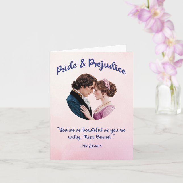 Pride & Prejudice Blank Note Card (Orchid)