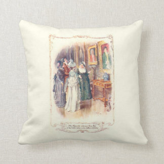 Pride & Prejudice Brock illustration throw pillow