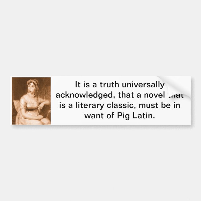 Pride & Prejudice Bumper Sticker (Front)