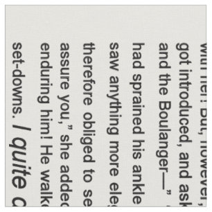 Pride & Prejudice, Jane Austin Text Ch.1,2,3 Fabric