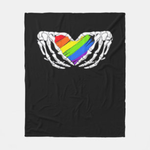 Pride - Pride Skeleton Hands With Heart 2 Classic Fleece Blanket