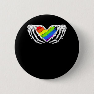 Pride - Pride Skeleton Hands With Heart 2 Classic Inch Round Button