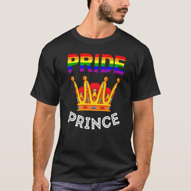 Pride Prince Funny Lgbtqia Gay Homosexual Men Dad  T-Shirt (Front)