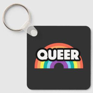 pride- Queer rainbow love is love. Keychain