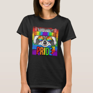 Pride Raccoon LGBTQ Rainbow Flag Pride Month T-Shirt