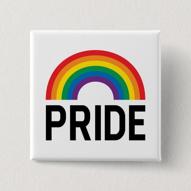 Pride Rainbow 2 Inch Square Button (Front)