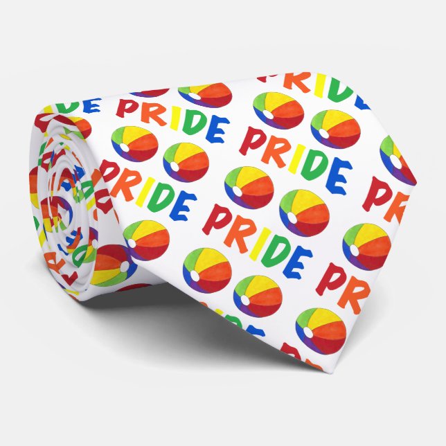 PRIDE Rainbow Beach Ball Balls Beachball Tie (Rolled)