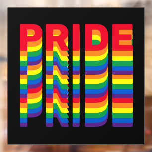Pride rainbow black lgbt lgbtq retro cool custom window cling