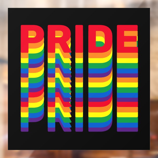 Pride rainbow black lgbt lgbtq retro cool custom window cling (Sheet 2)