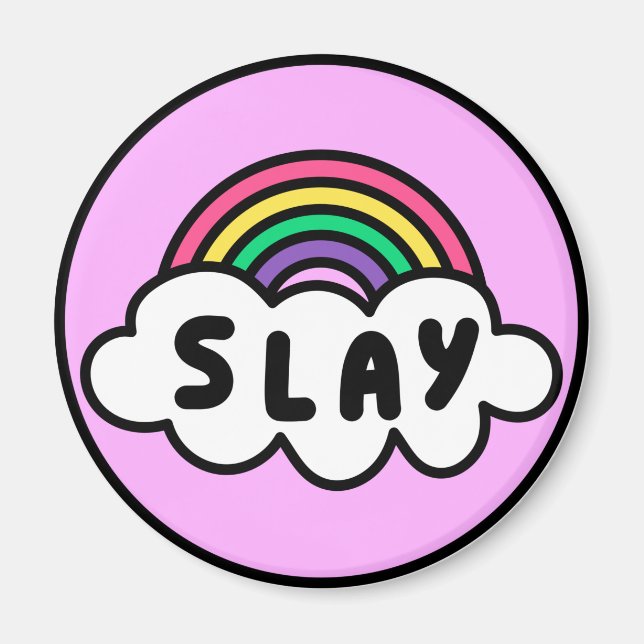 Pride- rainbow colour with clouds.              magnet (Front)