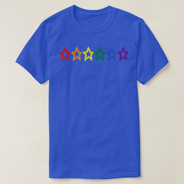 Pride Rainbow Coloured Stars Row T-Shirt (Design Front)