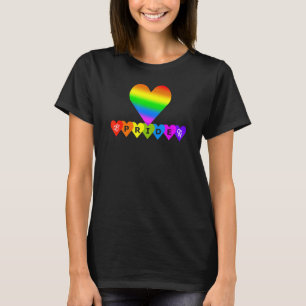 Pride Rainbow Colours Heart Design T-Shirt