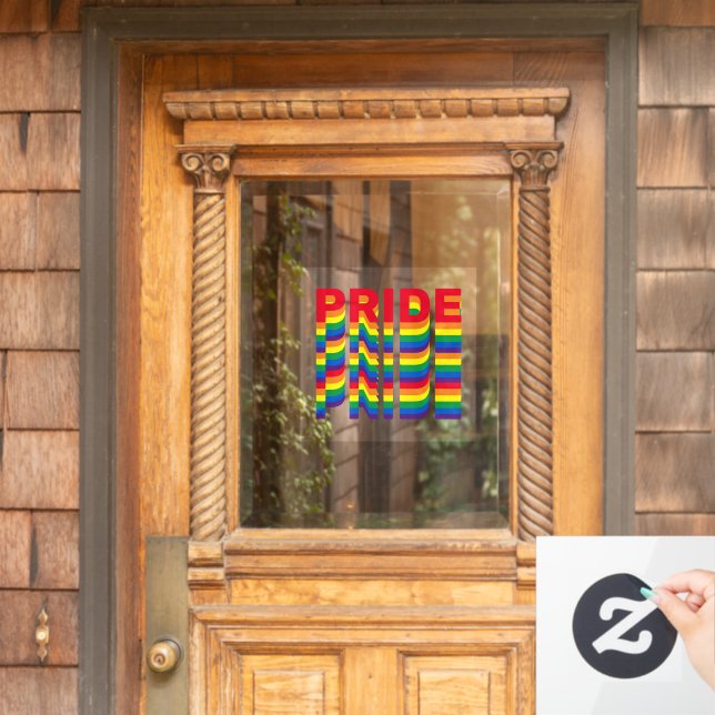 Pride rainbow colours lgbt lgbtq retro cool custom window cling (Home Door)