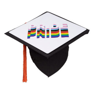 Pride rainbow diversity inclusive lgbtq typography graduation cap topper