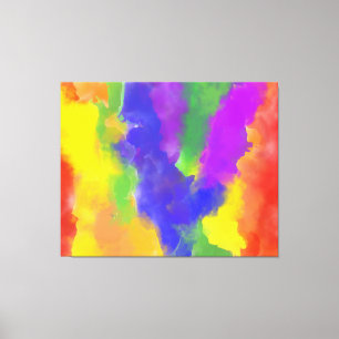 Pride Rainbow Flag colours Abstract Design Canvas Print