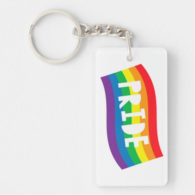 Pride Rainbow Flag Keychain (Front)