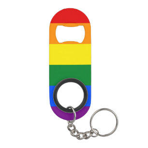 Pride Rainbow Flag Keychain Bottle Opener