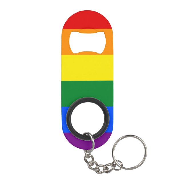 Pride Rainbow Flag Keychain Bottle Opener (Back)