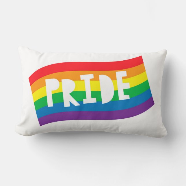 Pride Rainbow Flag Lumbar Pillow (Front)