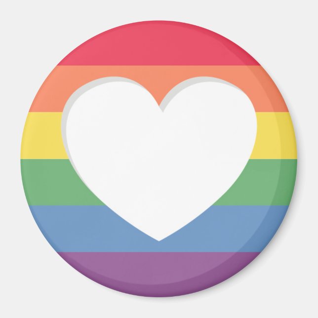 Pride rainbow flag themed magnet  (Front)