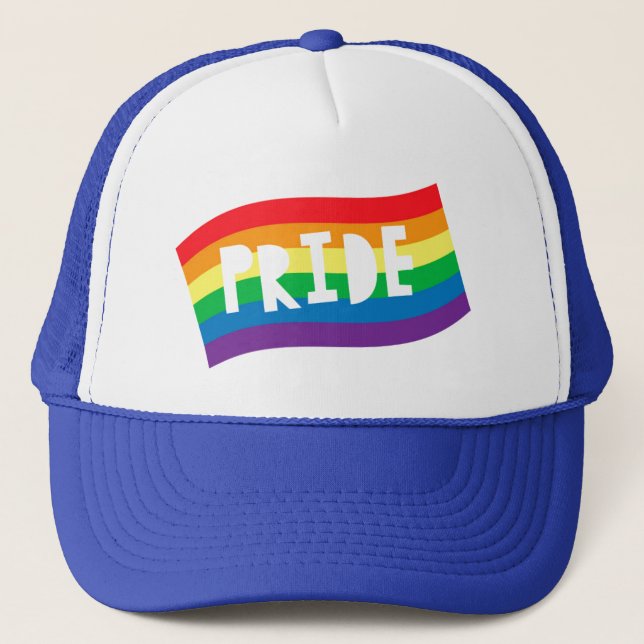 Pride Rainbow Flag Trucker Hat (Front)