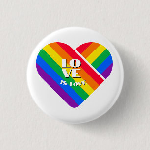 Pride Rainbow Heart 1 Inch Round Button