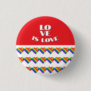 Pride Rainbow Heart 1 Inch Round Button