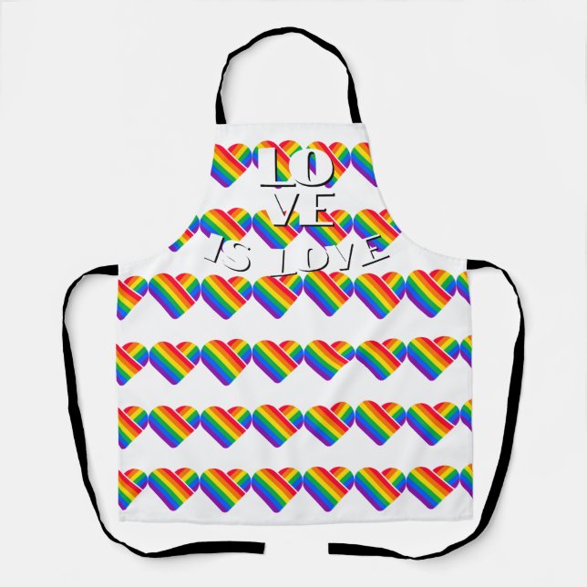 Pride Rainbow Heart  Apron (Front)