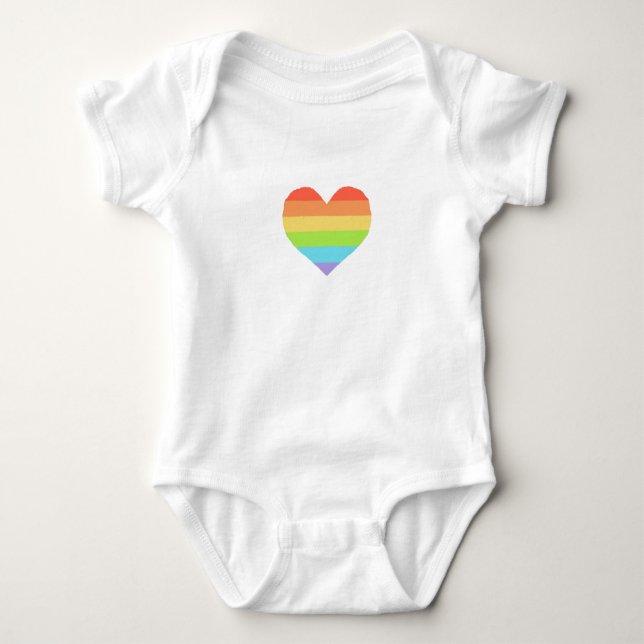 Pride Rainbow Heart Baby Bodysuit (Front)