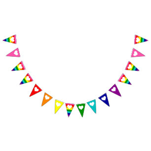 Pride Rainbow Heart  Banner Party Decoration