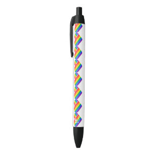 Pride Rainbow Heart Black Ink Pen
