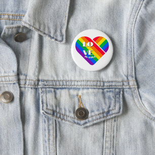 Pride Rainbow Heart Button