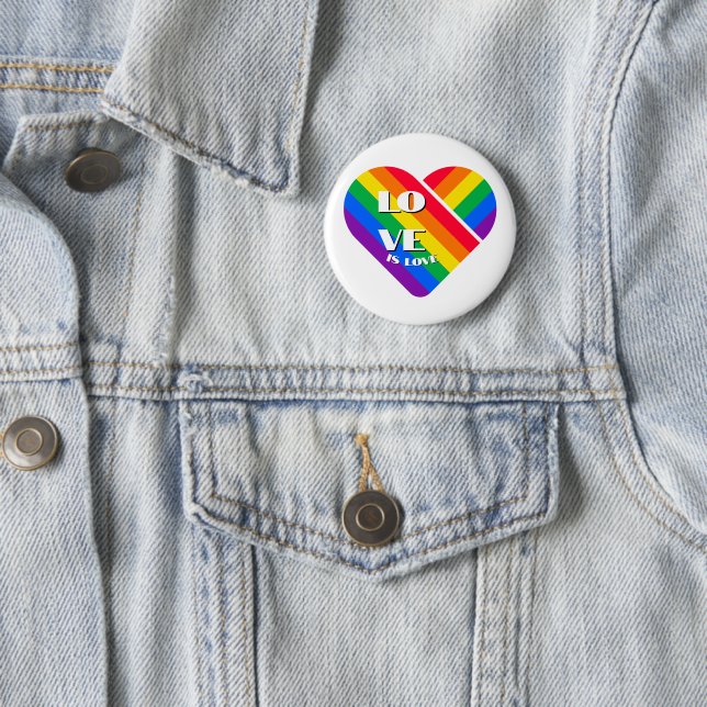 Pride Rainbow Heart  Button (In Situ)