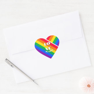 Pride Rainbow Heart  Button Heart Sticker