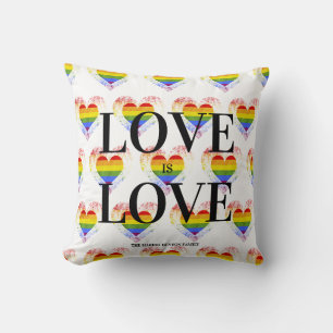 Pride Rainbow Heart Gay lesbian LGBT Families Throw Pillow