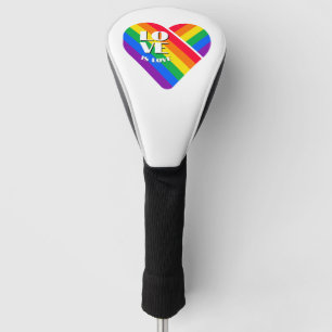 Pride Rainbow Heart  Golf Head Cover